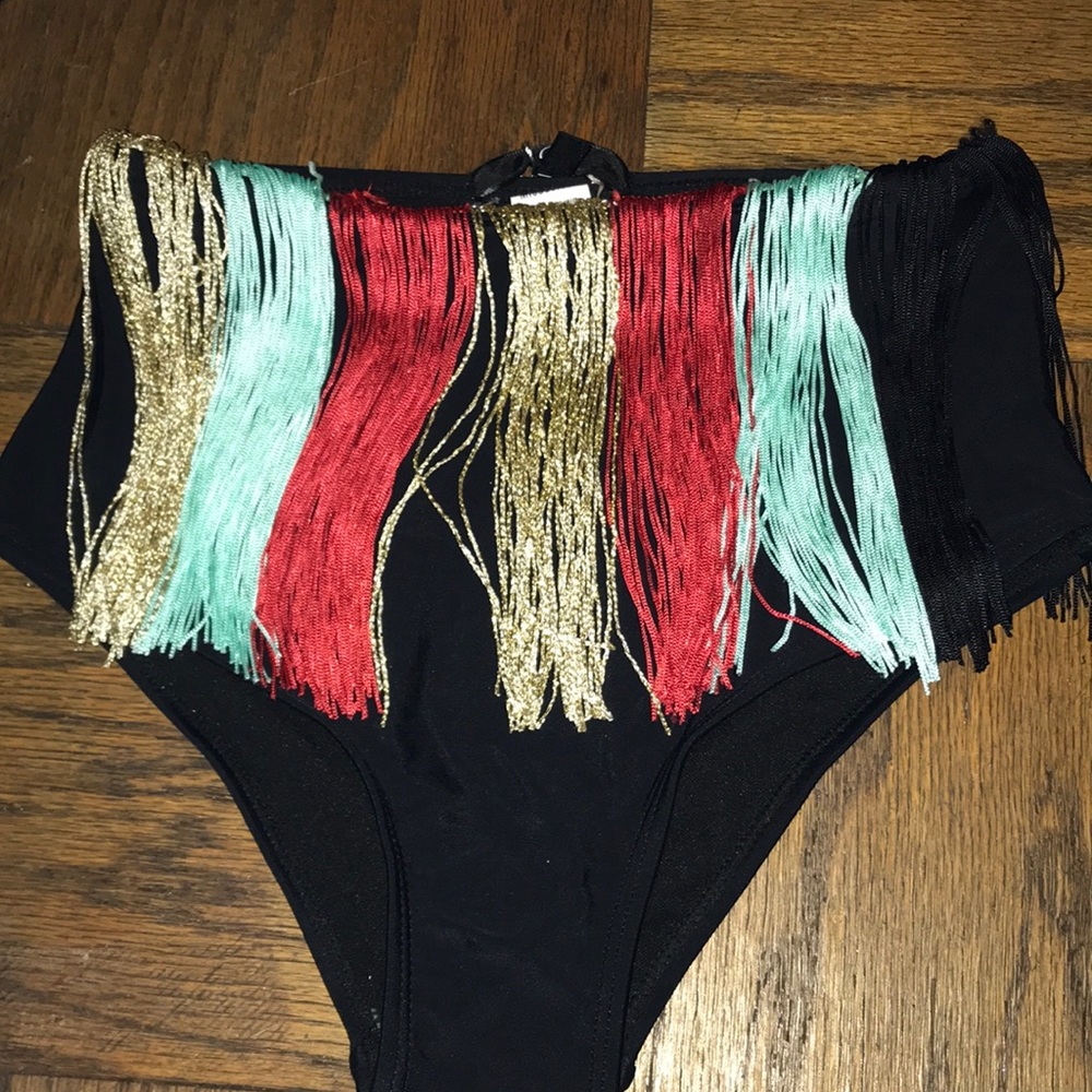 NEVER WORN! Fringe High Waist Bikini bottom - Picture 2 of 4